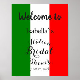 Póster Modern Italy Italian Bridal Shower Sign