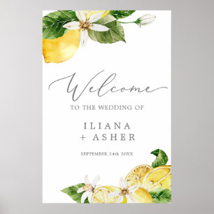 Póster Modern Lemon Garden 24x36" Wedding Welcome