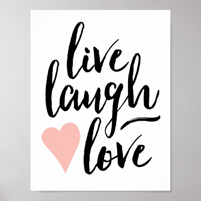Póster Modern Live, Laugh, Love Print (8.5x11) (Frente)