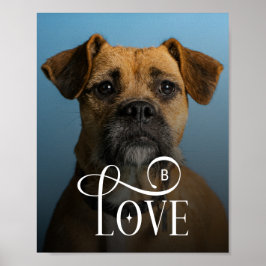 Póster Modern Love Custom Boxer Dog Pets Photo Monogram