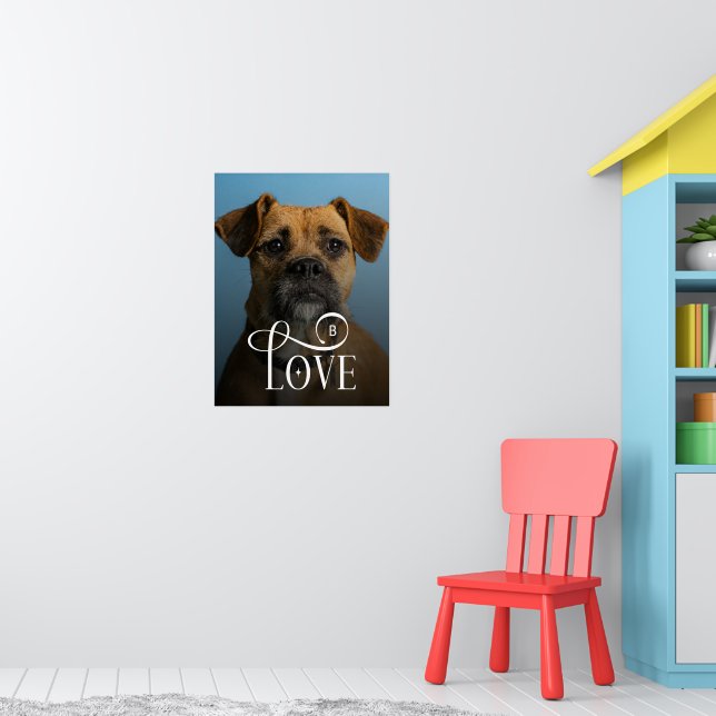 Póster Modern Love Custom Boxer Dog Pets Photo Monogram (Guardería 1)