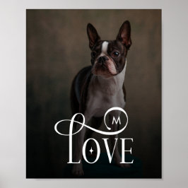 Póster Modern Love Custom Dog Pets Photo Monogram