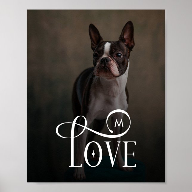 Póster Modern Love Custom Dog Pets Photo Monogram (Frente)