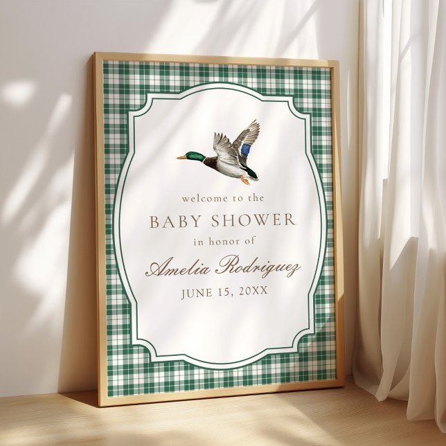 Póster Modern Mallard Duck Gender Neutral Baby Shower (Subido por el creador)