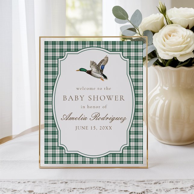 Póster Modern Mallard Duck Gender Neutral Baby Shower (Subido por el creador)