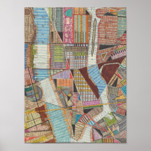 Póster Modern Map of New York II
