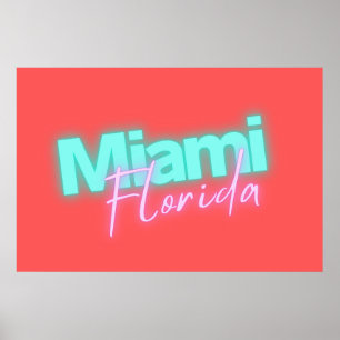 Póster Modern Miami Neon Lights