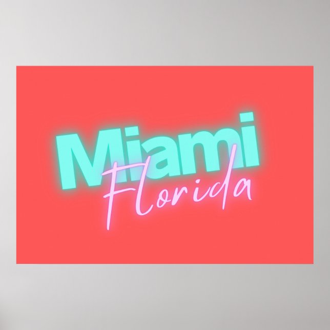 Póster Modern Miami Neon Lights (Frente)