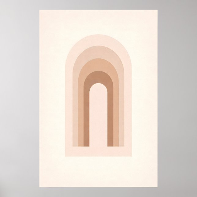Póster Modern Minimal Boho Abstract Neutral Arches (Frente)
