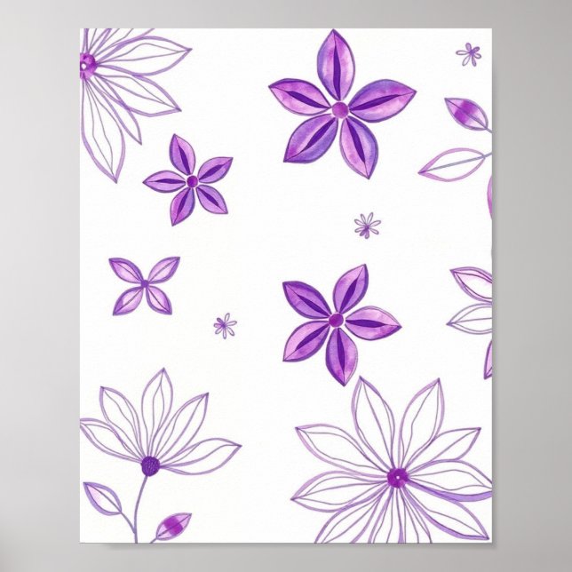 Póster Modern Minimal Floral Abstract Line Art Poster (Frente)