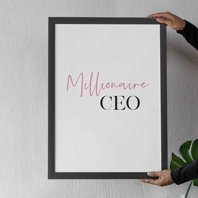 Póster Modern Minimal Millionaire CEO | Rosa Y Negro (Subido por el creador)