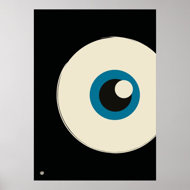 Póster Modern Minimalist Blue Eye Abstract Art  (Frente)
