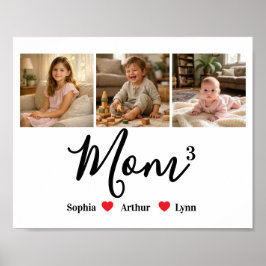 Póster Modern Minimalist Mom Custom Photo & Name Keepsake