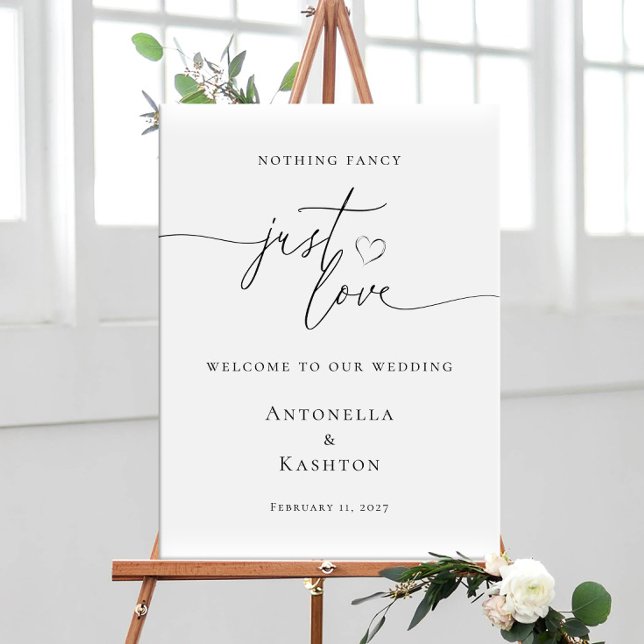 Póster Modern minimalist Nothing Fancy Just Love welcome (Subido por el creador)