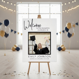 Póster Modern Minimalist Photo Graduation Welcome Sign