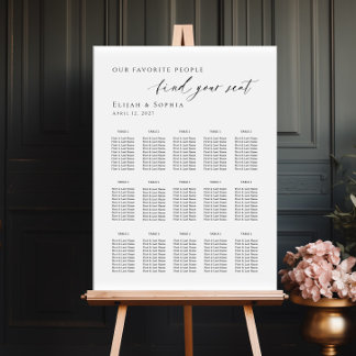 Póster Modern minimalist up to 15 tables seating plan