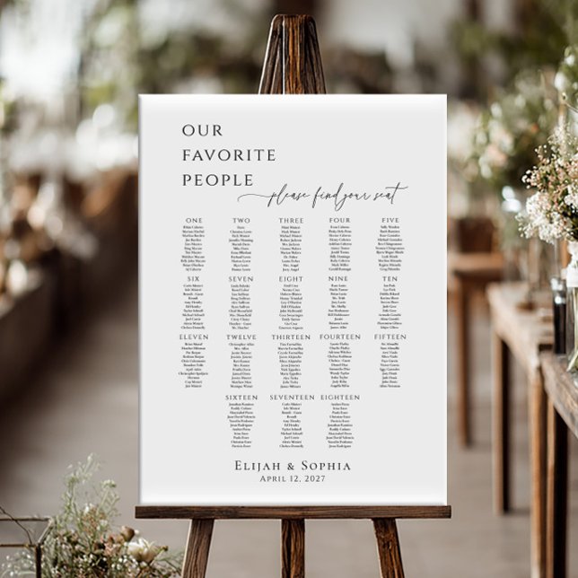 Póster Modern minimalist up to 18 tables seating plan (Subido por el creador)