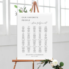 Póster Modern minimalist up to 20 tables seating plan