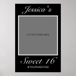 Póster Modern Minimalista Black Sweet 16 Photo Prop