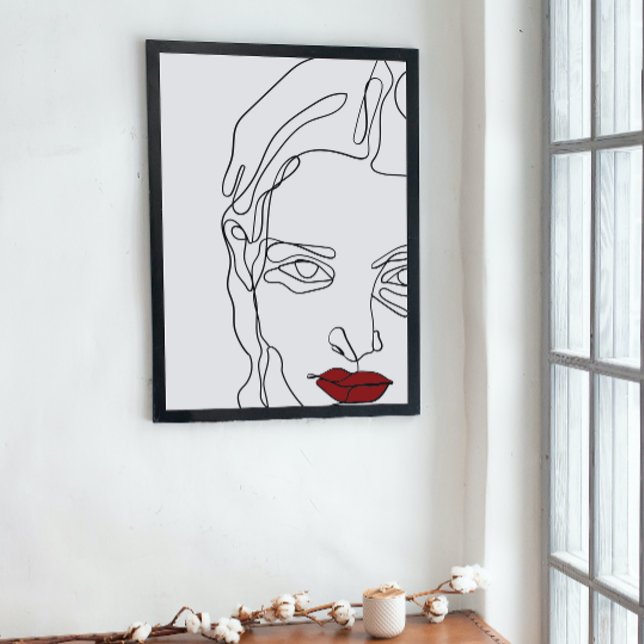 Póster Modern minimalistic one-line drawing face (Subido por el creador)