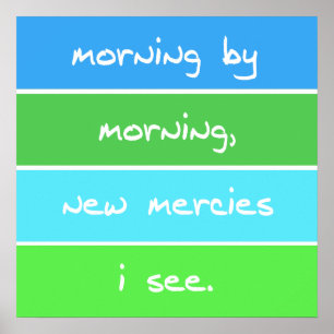 Póster Modern Morning By Morning Christian Song Lyrics