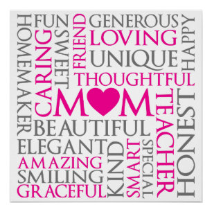 Póster Modern Mother's Day Word Art