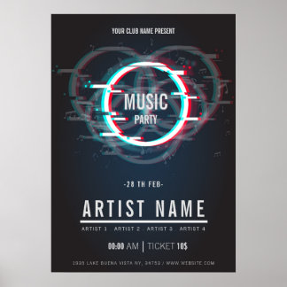 Póster Modern music party flyer Announcement Poster