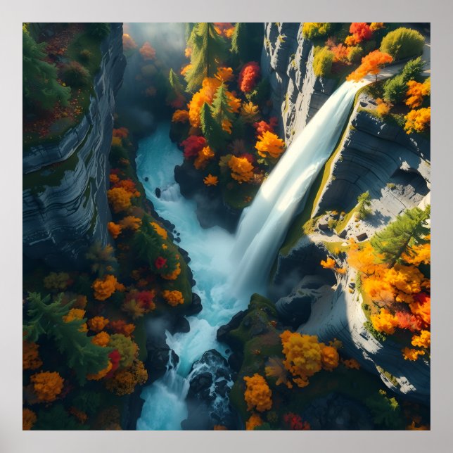 Póster Modern Navy & Gold Abstract Mountain Peak – Luxury (Frente)