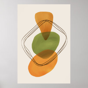 Póster Modern Organic Shapes Contemporary Art 3