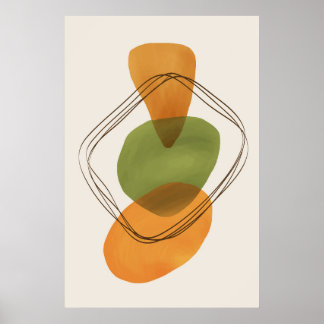 Póster Modern Organic Shapes Contemporary Art 3