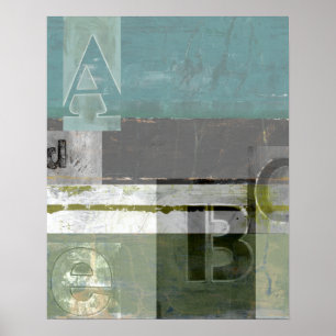 Póster Modern Painting with Assorted Letters