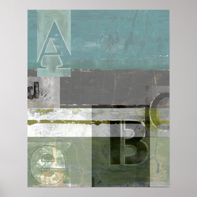 Póster Modern Painting with Assorted Letters (Frente)