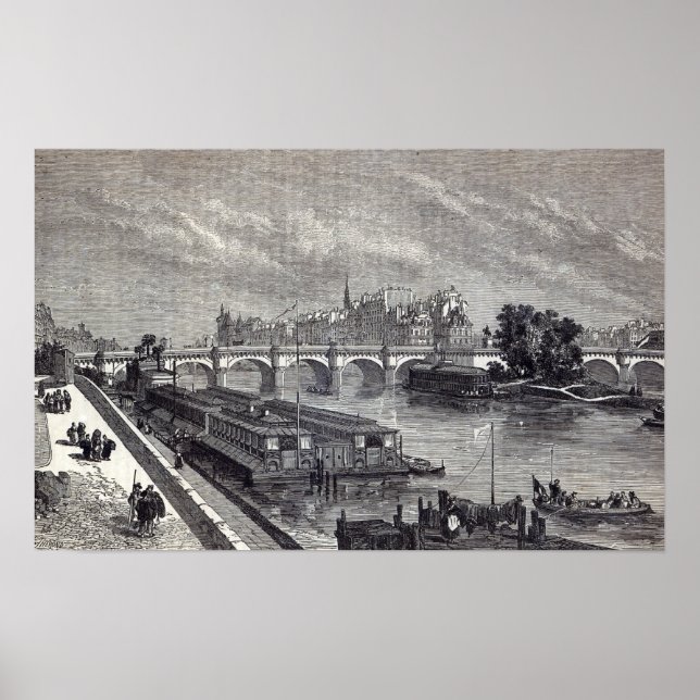Póster Modern Paris: The Pont Neuf, 1845 (Frente)
