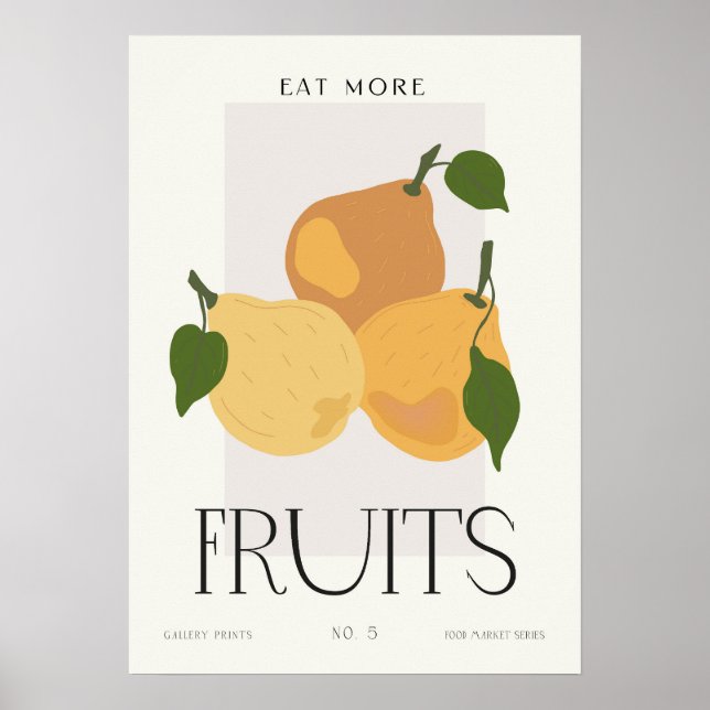 Póster Modern Pear Kitchen Wall Art Food Market Series  (Frente)