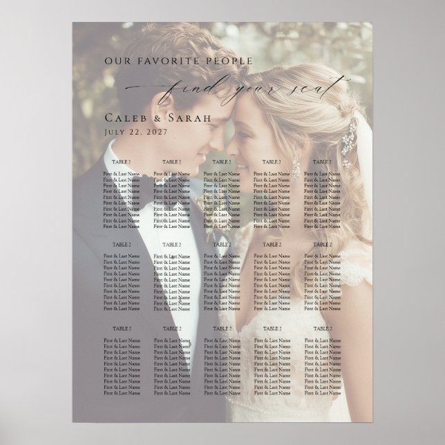 Póster Modern photo seating plan up to 15 tables  (Frente)