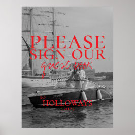 Póster Modern Photo Wedding Guest Book