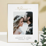 Póster Modern Photo Wedding Rehearsal Dinner Welcome<br><div class="desc">This simply chic photo wedding rehearsal dinner welcome sign template features a clean, modern design. We've given this minimalist design a splash of panache with "Welcome' above the photo in a flowing modern font that manages to be both elegant and lively at the same time. We love the graceful arc...</div>
