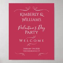 Modern Pink Palentine's Day Party Welcome