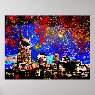 Póster Modern pop art print "Music City"