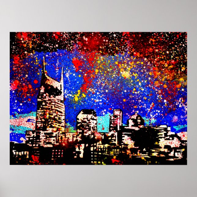Póster Modern pop art print "Music City" (Frente)