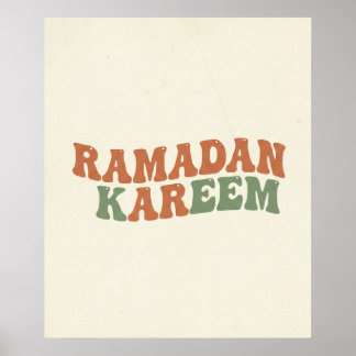 Póster Modern Retro Ramadan Kareem Wall Art  Boho Islamic