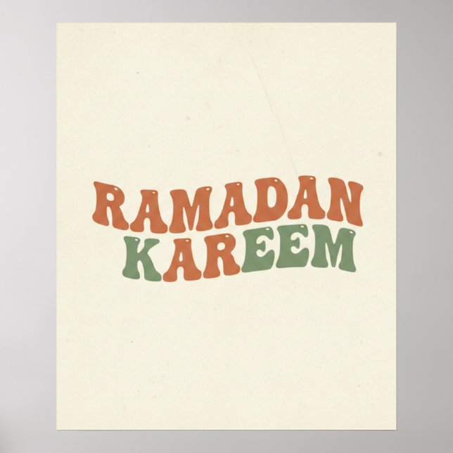 Póster Modern Retro Ramadan Kareem Wall Art  Boho Islamic (Frente)