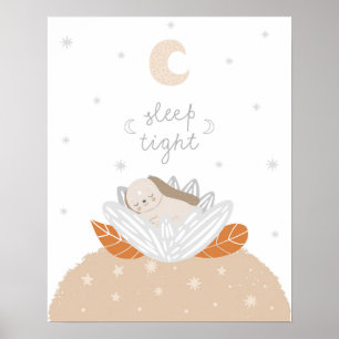 Póster Modern scandi cute sleep tight  nursery