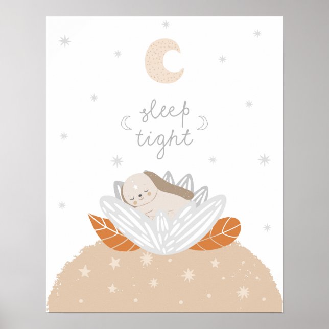Póster Modern scandi cute sleep tight  nursery (Frente)