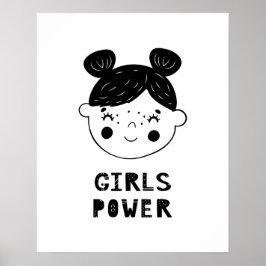 Póster Modern scandi  Girls power nursery