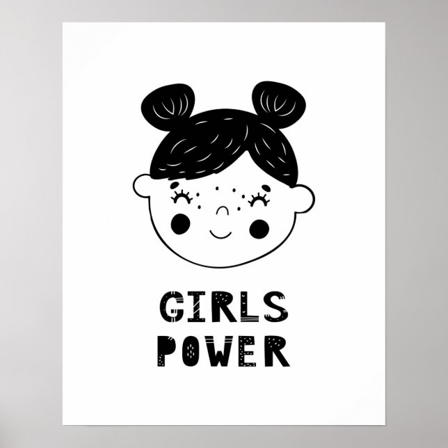 Póster Modern scandi  Girls power nursery (Frente)