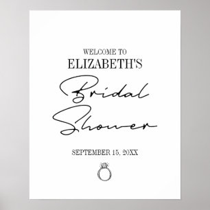 Póster Modern Script Bridal Shower Welcome