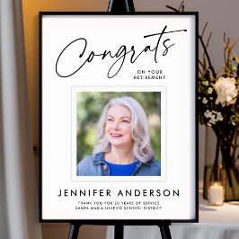 Póster Modern Script Congrats Retirement Party Photo