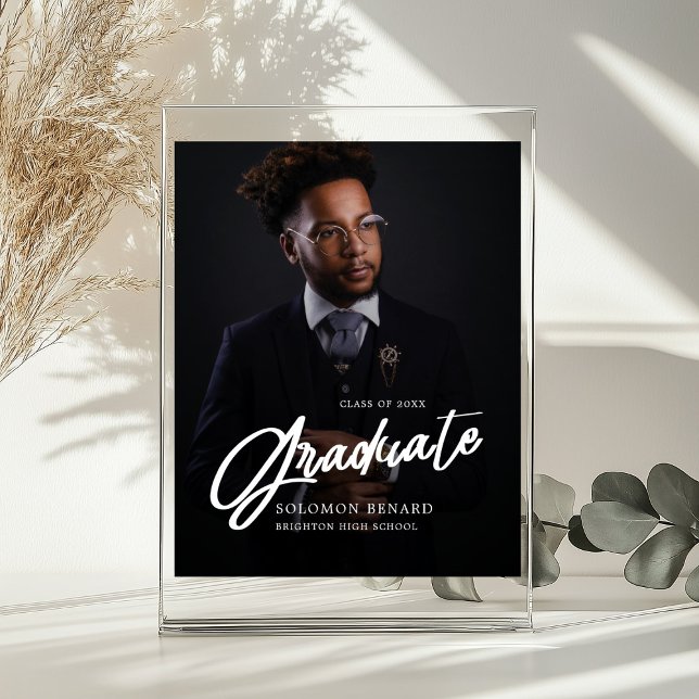 Póster Modern Script Photo  Graduate Welcome sign (Subido por el creador)