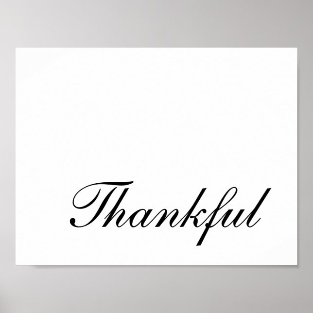 Póster Modern Script Typography Thankful Thanksgiving (Frente)